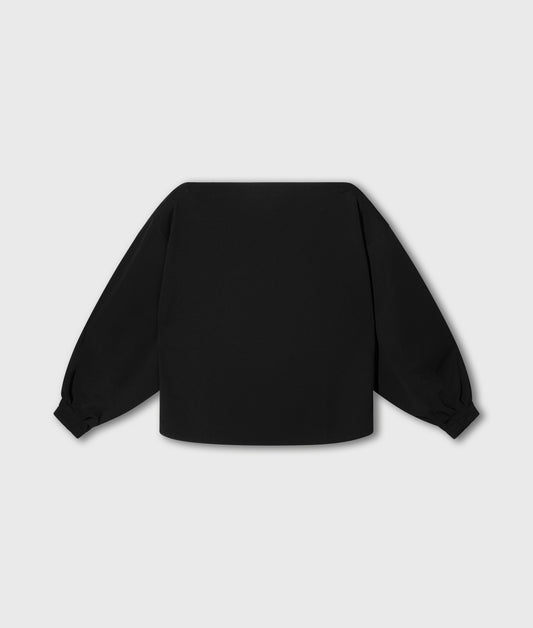 10DAYS Bluse Damen boatneck crepe schwarz