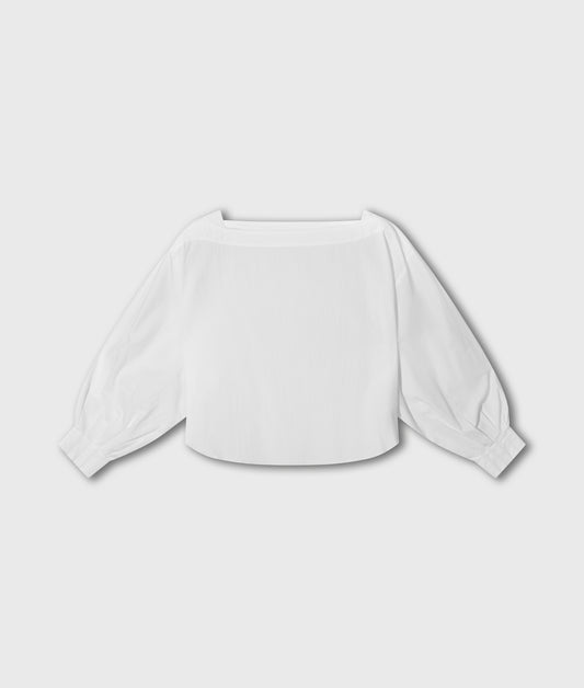 10DAYS Bluse Damen boatneck poplin weiß
