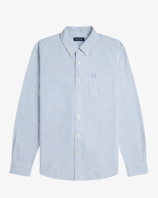 RELAXED STRIPED OXFORD SHIRT sky blue