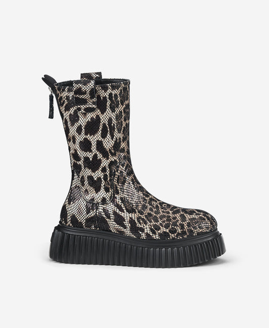 MILAGROS LOWBOOT ANIMALIER-IGGY taupe-nero