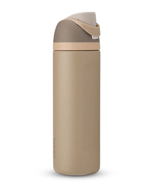 Owala FreeSip - Stainless Steel - 24-oz. - Grey/Brown (Down to Earth)