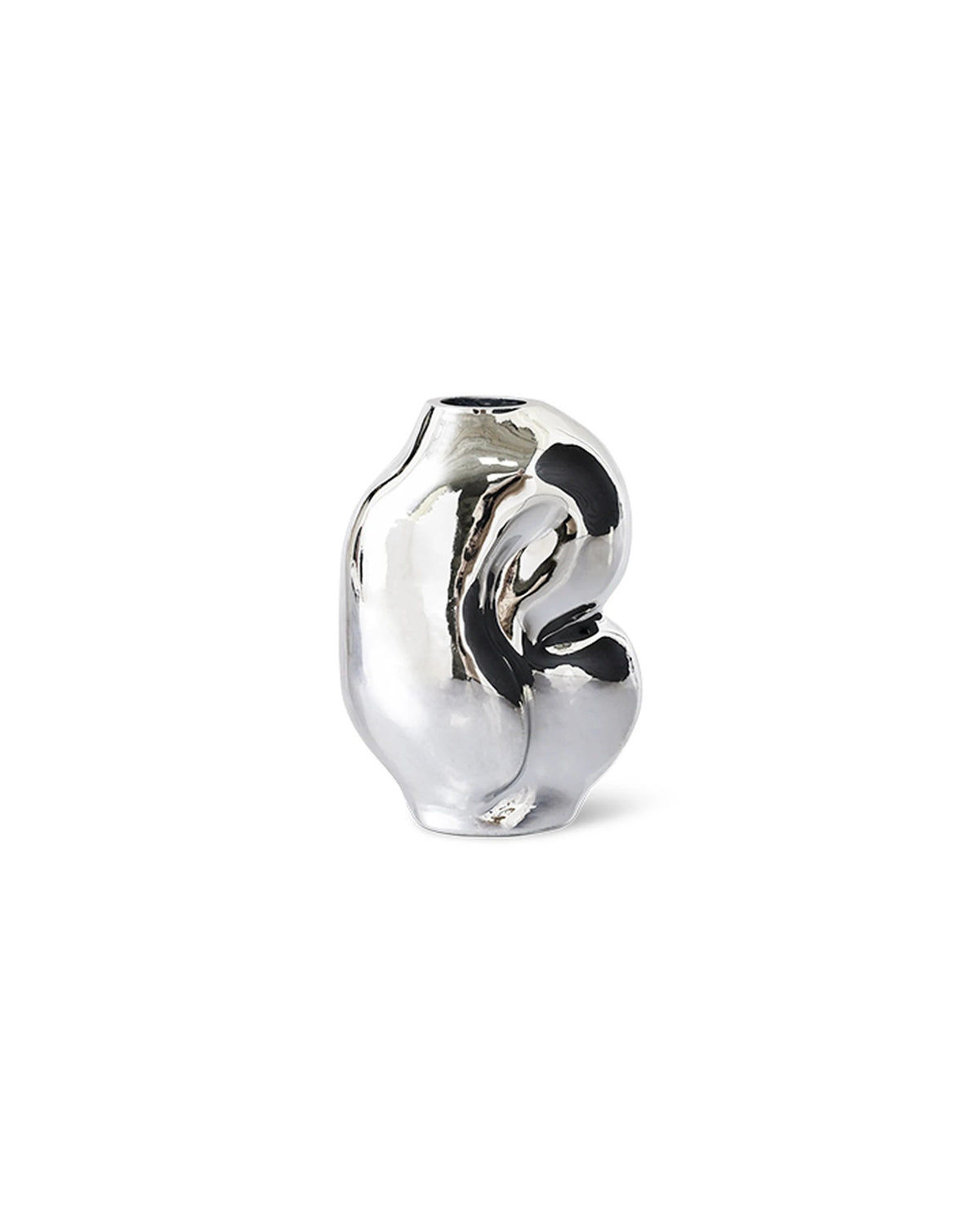 Gleam glass small vase chrome | Bildmaterial bereitgestellt von SHOES.PLEASE.