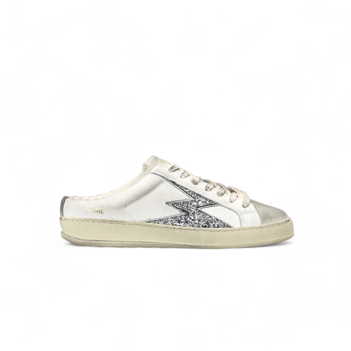 Iconic Mule Silver Glitter White Mule white silver | Bildmaterial bereitgestellt von SHOES.PLEASE.