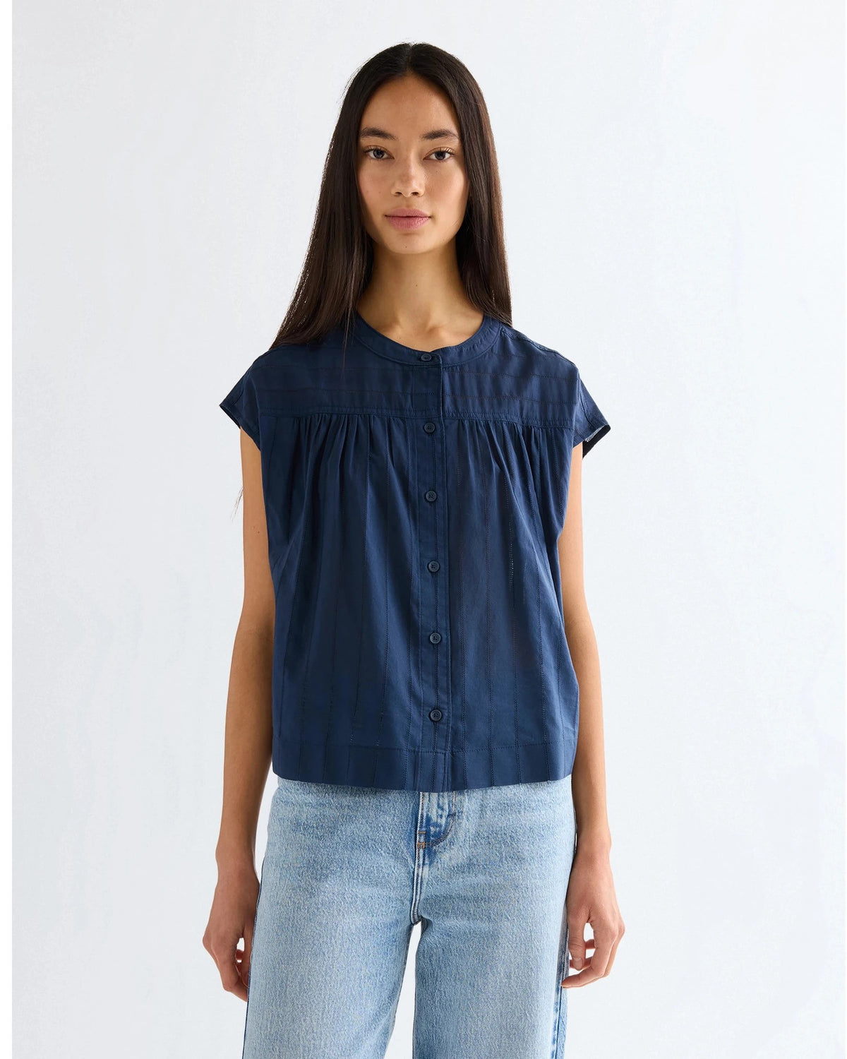 DROP SHOULDER SHIRT navy | Bildmaterial bereitgestellt von SHOES.PLEASE.