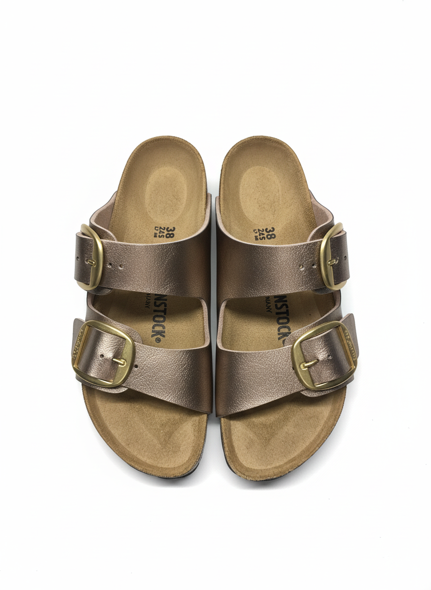 Arizona Big Buckle Birko-Flor Women Narrow graceful taupe | Bildmaterial bereitgestellt von SHOES.PLEASE.