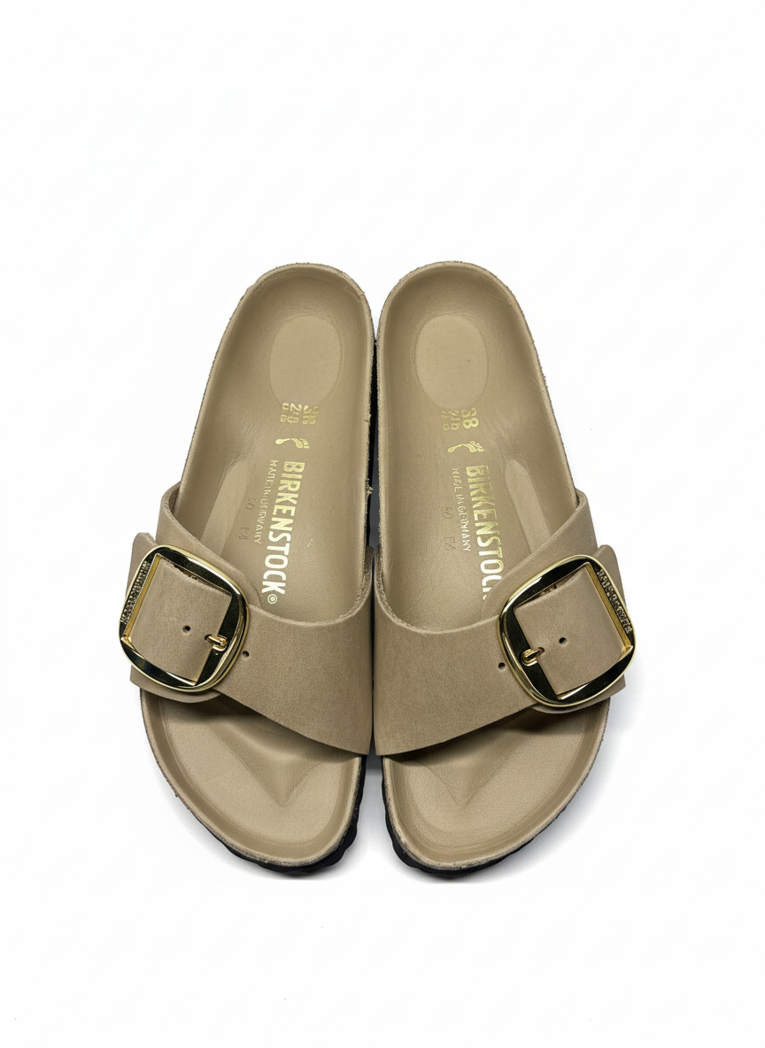Madrid Big Buckle Oiled Leather Women Narrow tabacco brown | Bildmaterial bereitgestellt von SHOES.PLEASE.