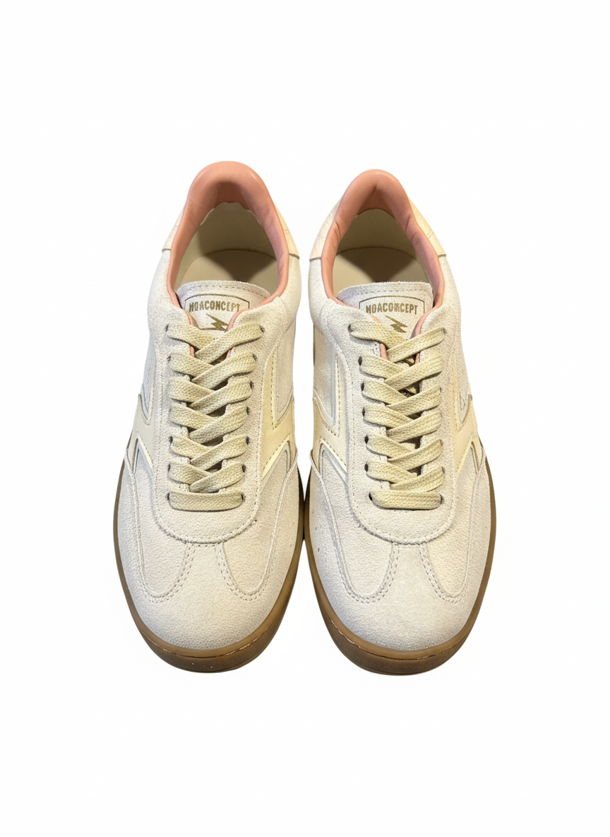 CLUB OFF WHITE STONEWASH SUEDE LIGHT LOGO AND DETAILS pink | Bildmaterial bereitgestellt von SHOES.PLEASE.