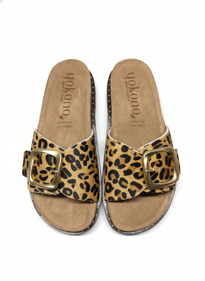 BOLUS-114 Sandalia plana LEOPARDO natural | Bildmaterial bereitgestellt von SHOES.PLEASE.