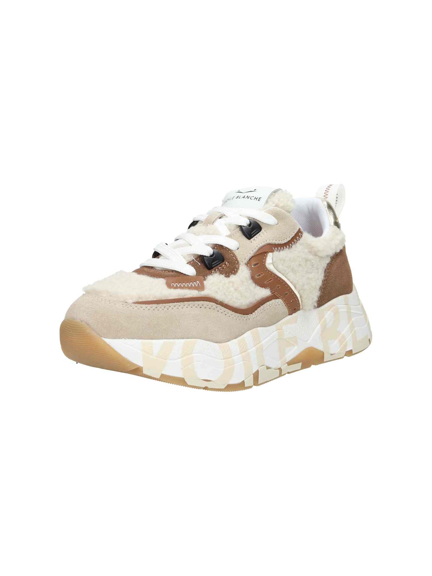 Club105. Suede/Teddy ice white cognac | Bildmaterial bereitgestellt von SHOES.PLEASE.