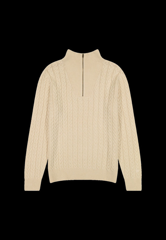 HALF_ZIP_KNIT ECRU off white