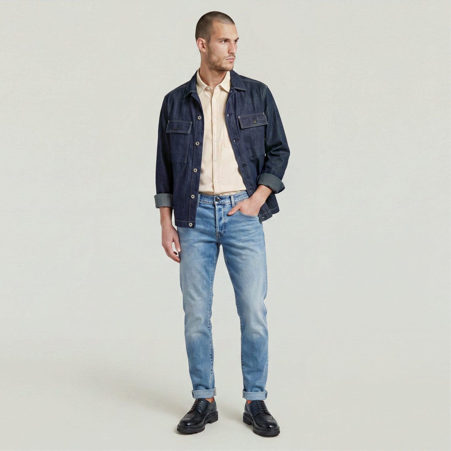 3301 Regular Tapered lt indigo aged | Bildmaterial bereitgestellt von SHOES.PLEASE.