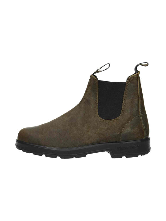 1615 Men dark olive rub suede