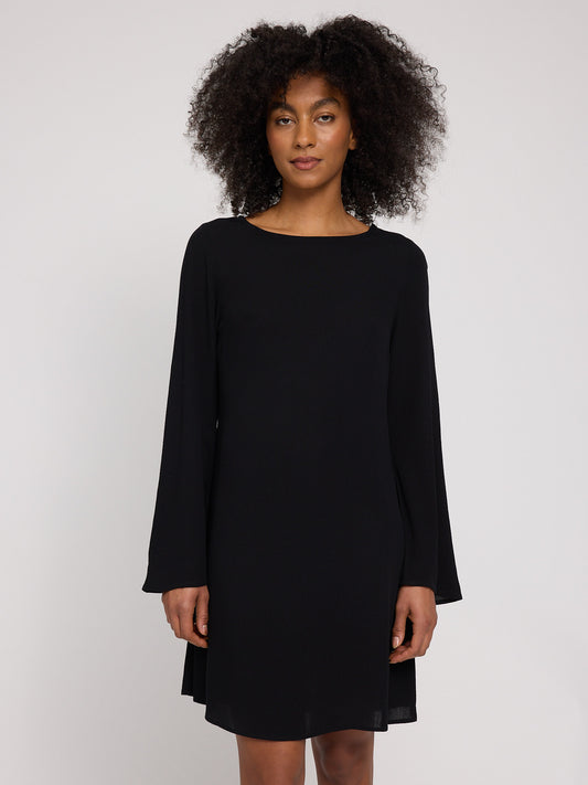 Wide Sleeve Crinkle Dress black