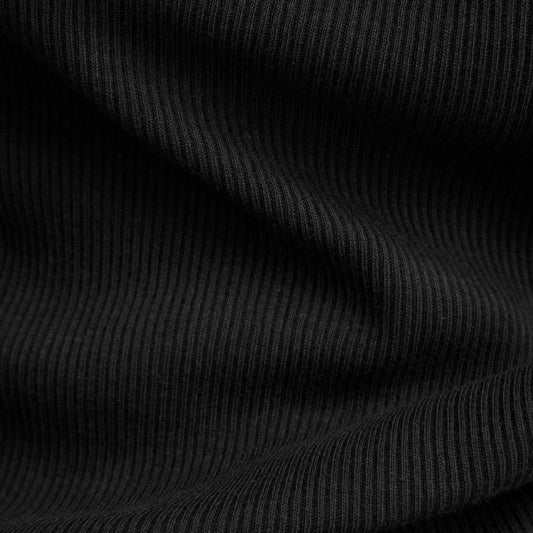 Ribbed slim polo l\s Wmn black