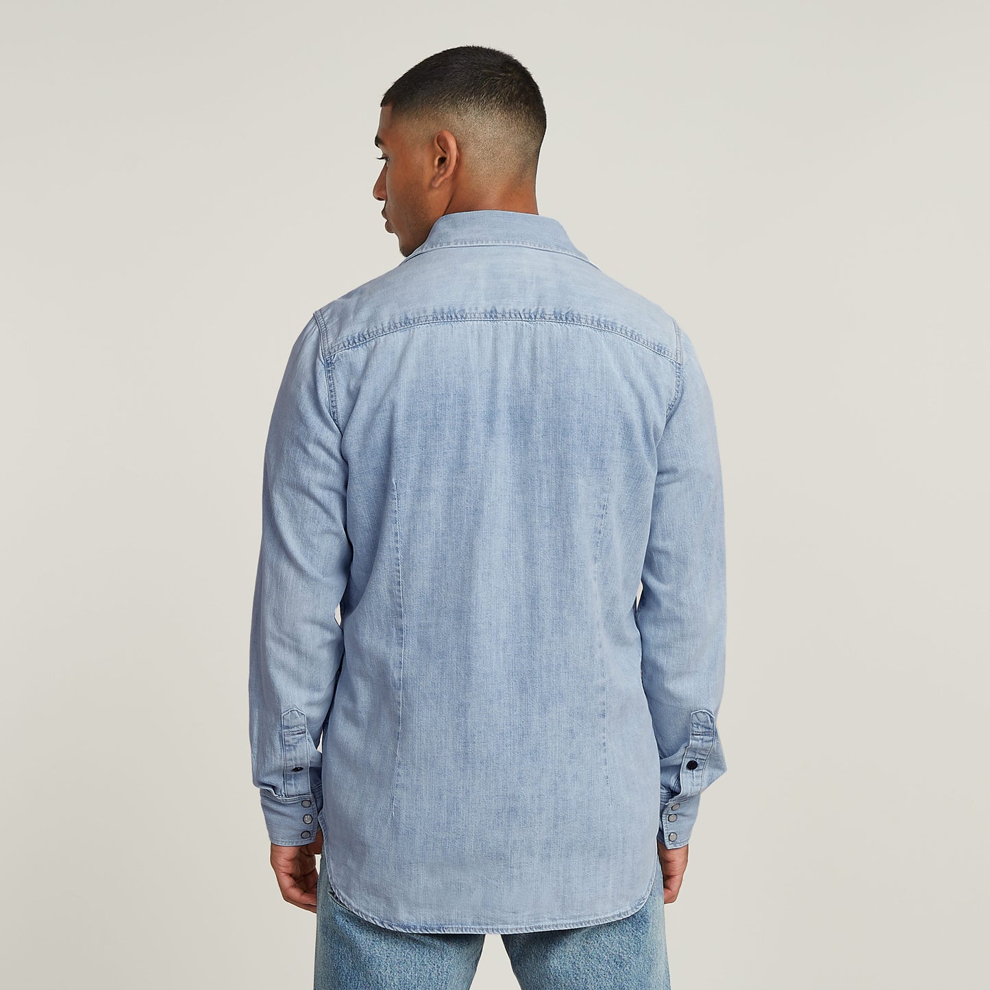 Slim Denim shirt sun faded blue mist | Bildmaterial bereitgestellt von SHOES.PLEASE.