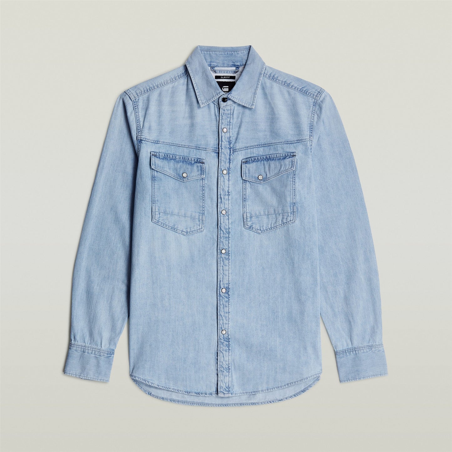 Slim Denim shirt sun faded blue mist | Bildmaterial bereitgestellt von SHOES.PLEASE.