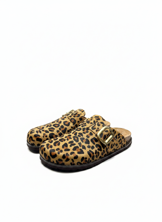 BOLUS-599 Zueco plano Leoprado natural