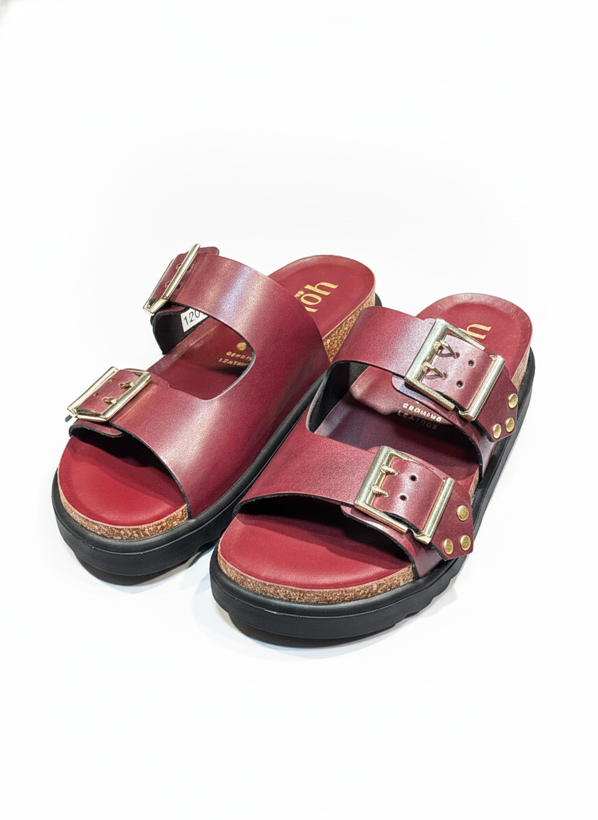 TUNEZ-262 Sandalia plana ALASKA burdeos | Bildmaterial bereitgestellt von SHOES.PLEASE.