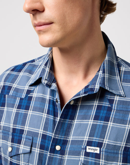 SS_WESTERN_SHIRT LIGHT_INDIGO blue