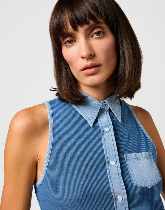 SLEEVELESS_SHIRT DARK_DENIM blue