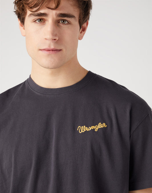 SLOGAN_TEE FADED_black