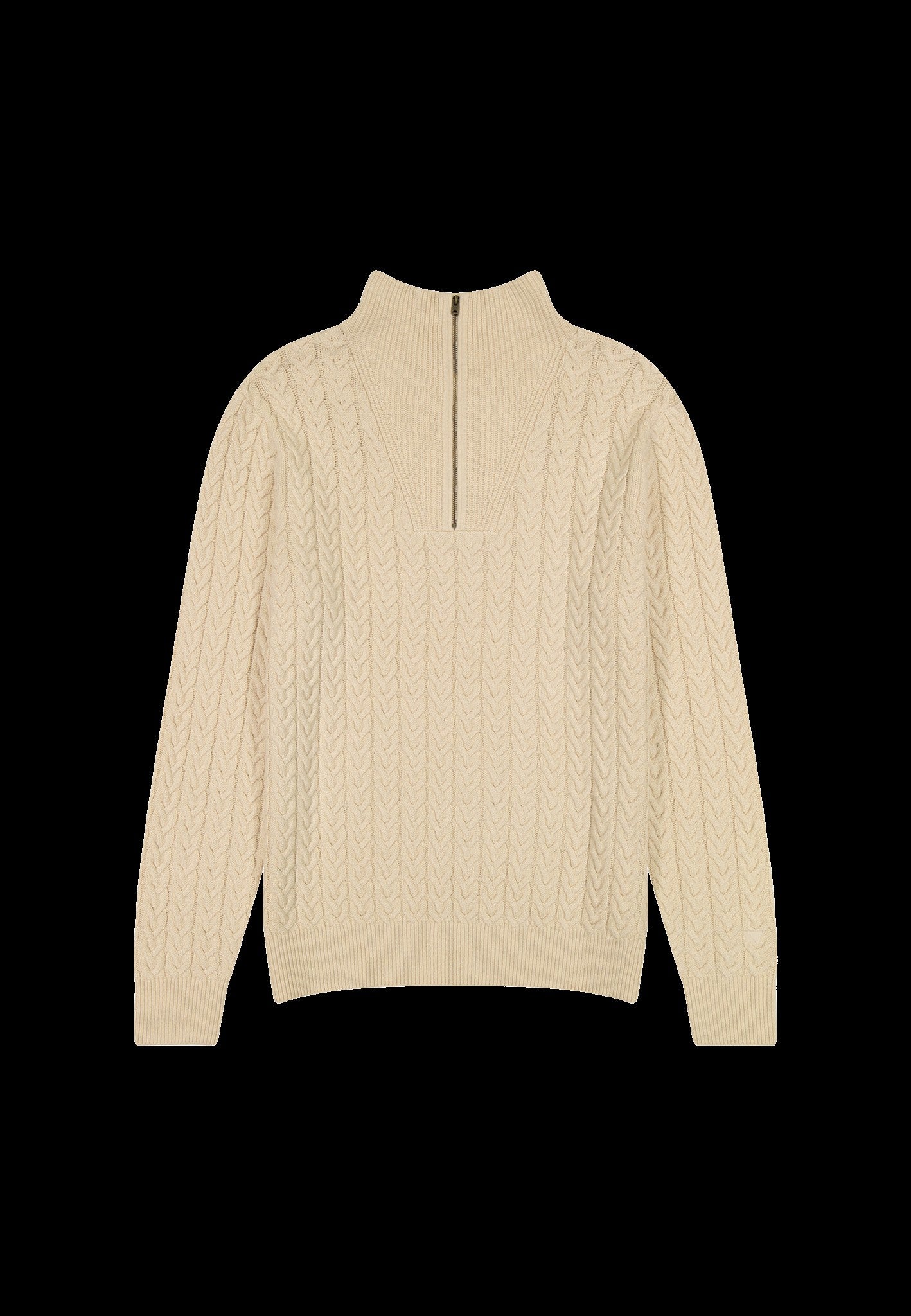 HALF_ZIP_KNIT ECRU off white | Bildmaterial bereitgestellt von SHOES.PLEASE.