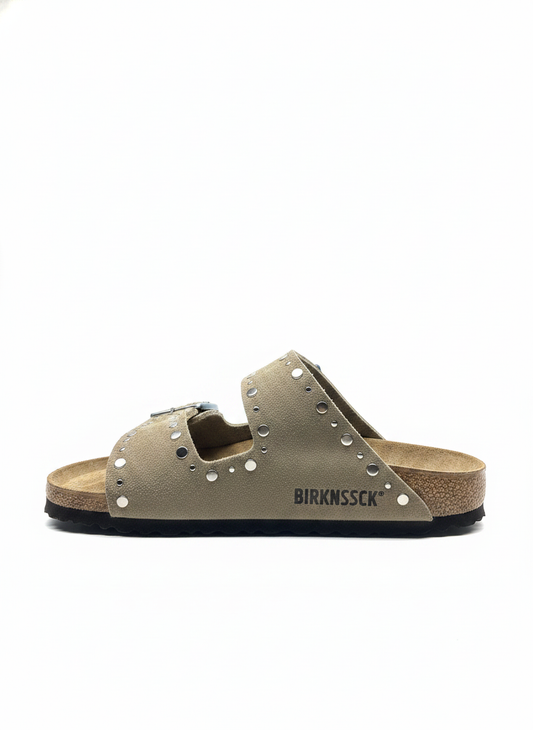 Arizona Rivets Suede Leather Women Narrow taupe
