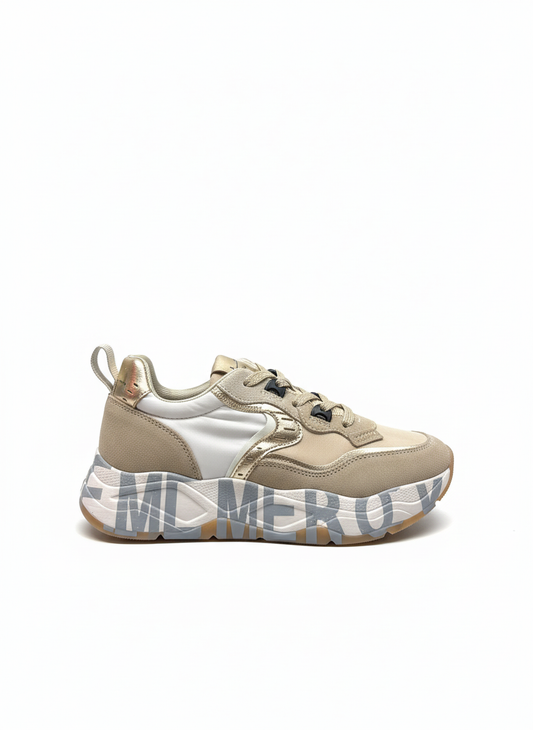 CLUB105. SUEDE/WOVEN NYLON sand