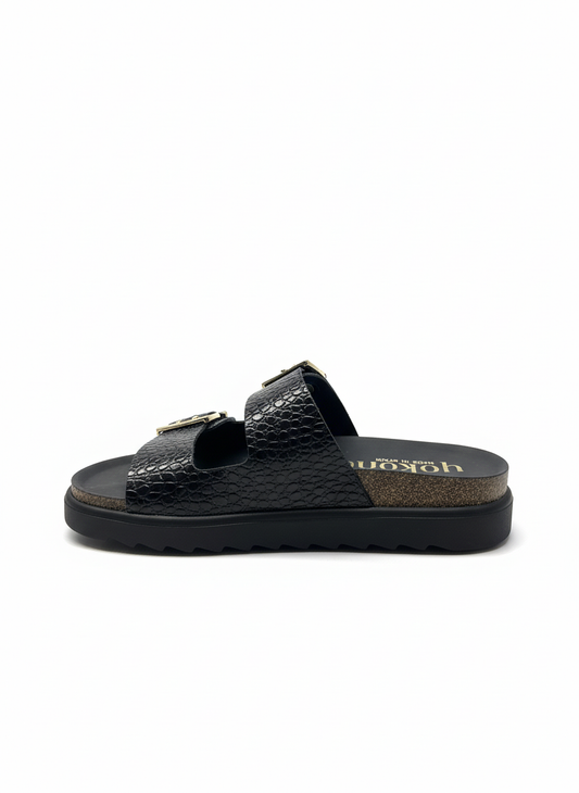 TUNEZ-262 Sandalia plana COCO negro