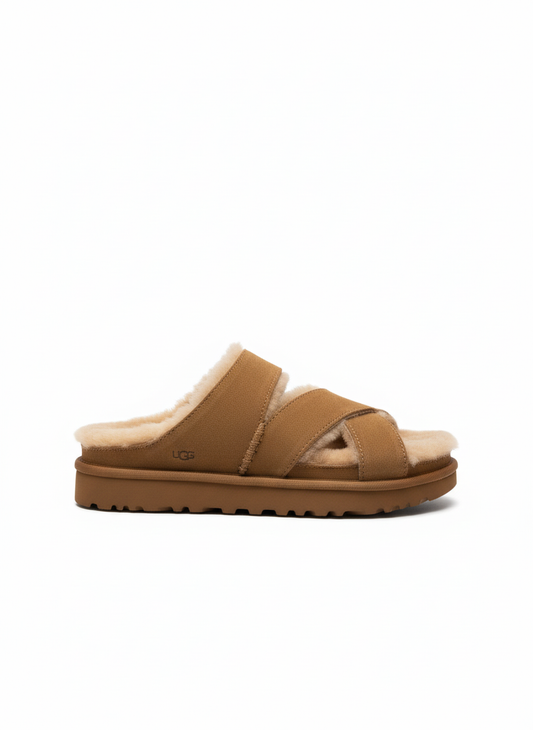 W Greenport Cross Strap Slide chestnut