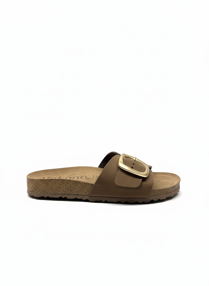 JERBA-114 Sandalia plana NOBUCK mocha | Bildmaterial bereitgestellt von SHOES.PLEASE.