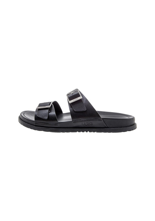 M Wainscott Buckle Slide black leather