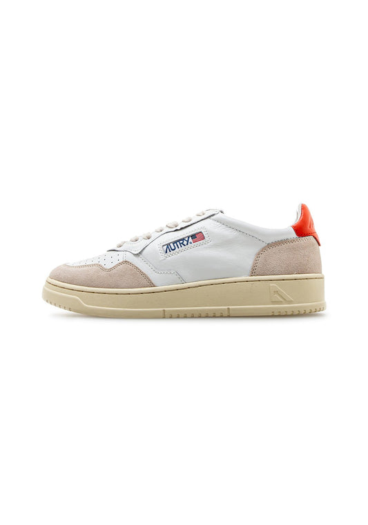 Autry 01 Low Men Leather/Suede white/ora