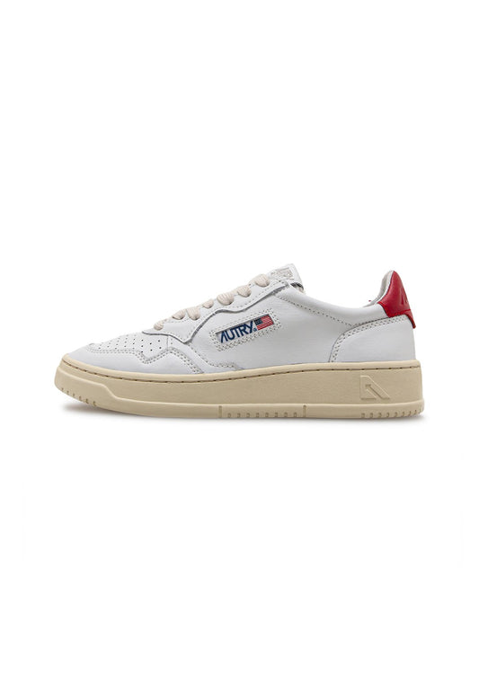 Autry 01 Low Wmn Leather/Leather wht/red