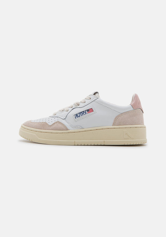 AUTRY 01 LOW WOM LEAT/SUEDE white/powder