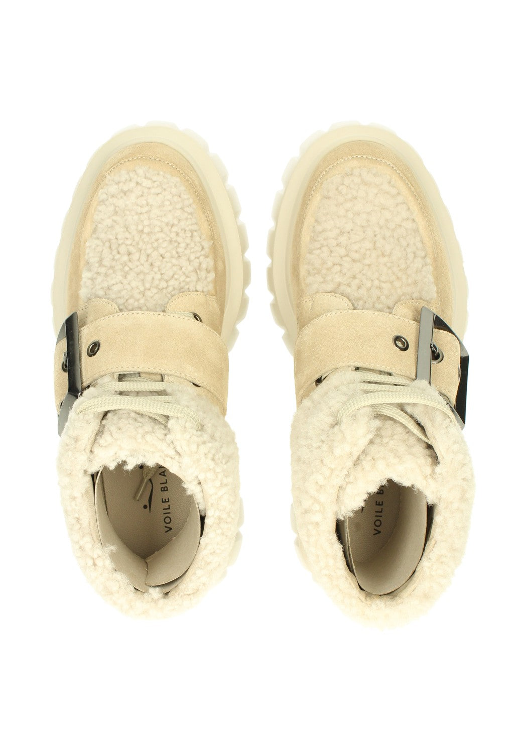 Grenelle Lace Buckle Fur Suede  lt.beige | Bildmaterial bereitgestellt von SHOES.PLEASE.