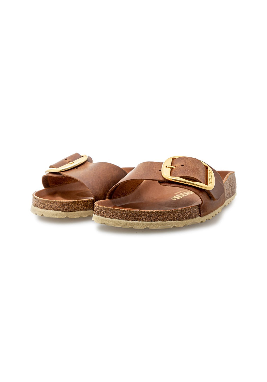 Madrid Big Buckle Oiled Leather Women Narrow cognac | Bildmaterial bereitgestellt von SHOES.PLEASE.