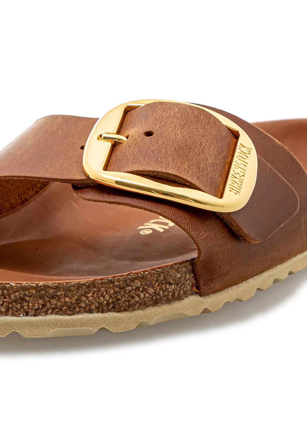 Madrid Big Buckle Oiled Leather Women Narrow cognac | Bildmaterial bereitgestellt von SHOES.PLEASE.