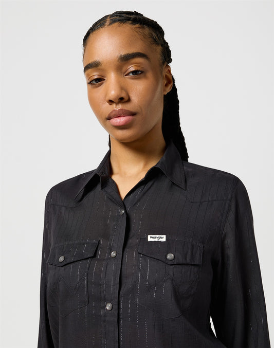 SLIM_WESTERN_SHIRT BLACK