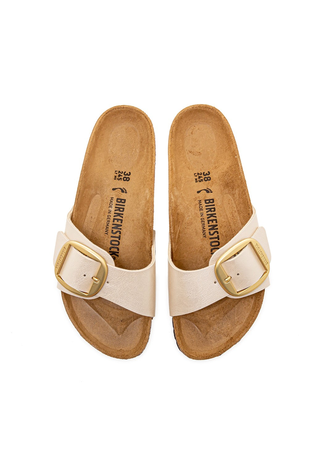Madrid Big Buckle Birko-Flor Women Narrow graceful pearl white | Bildmaterial bereitgestellt von SHOES.PLEASE.