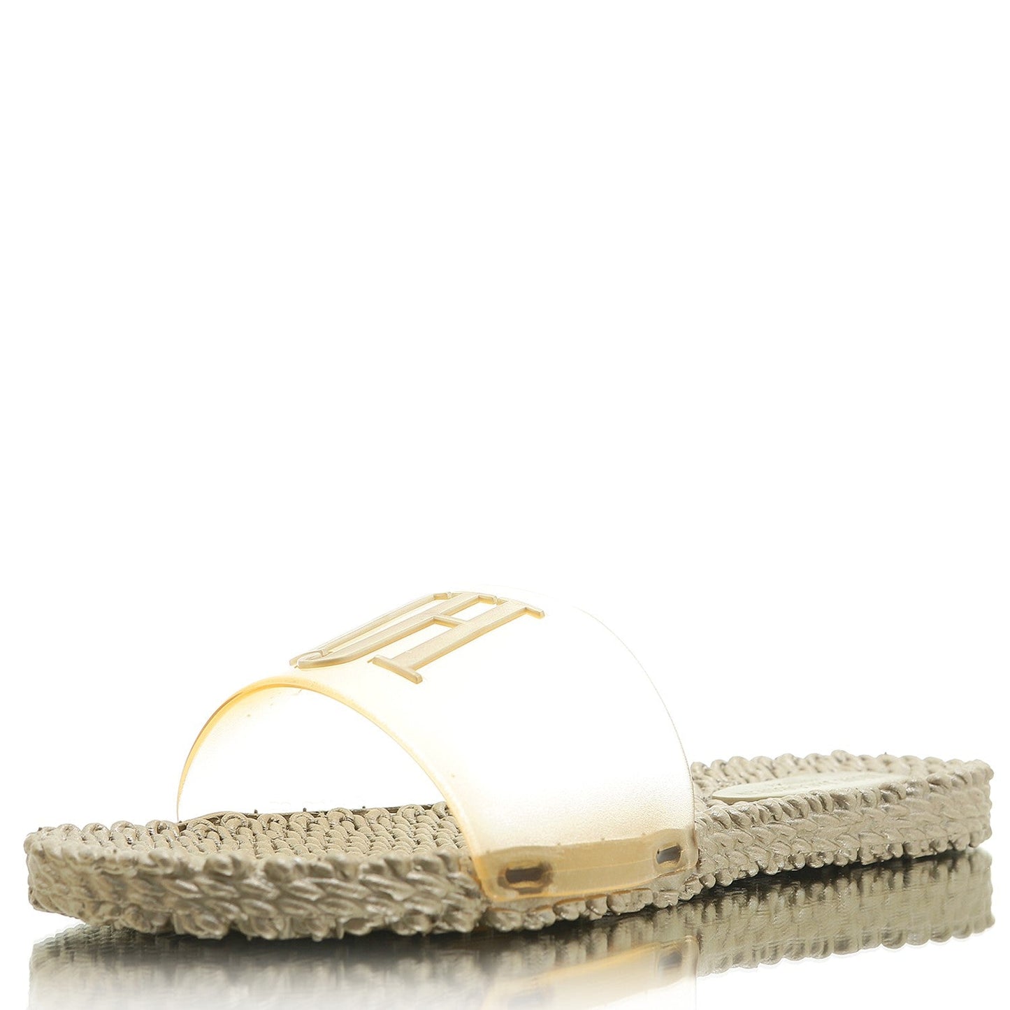 Slip On Flip Flops Cheri platin DEFEKT | Bildmaterial bereitgestellt von SHOES.PLEASE.