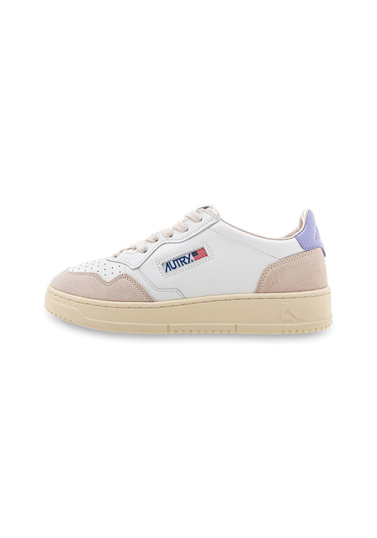 AUTRY 01 LOW MAN LEAT/SUEDE wht/lavand