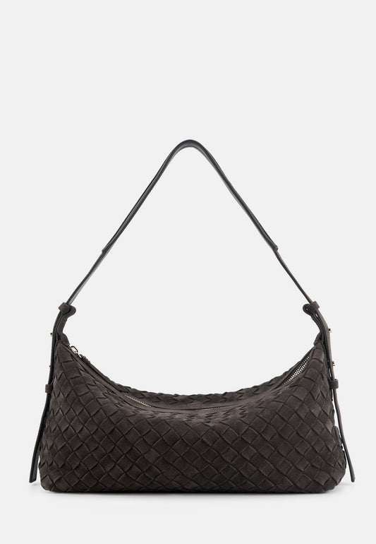 MARIE BAGUETTE WEAVE COZY dark brown