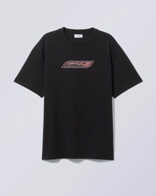 Oversized Printed Graphic Tee black dark