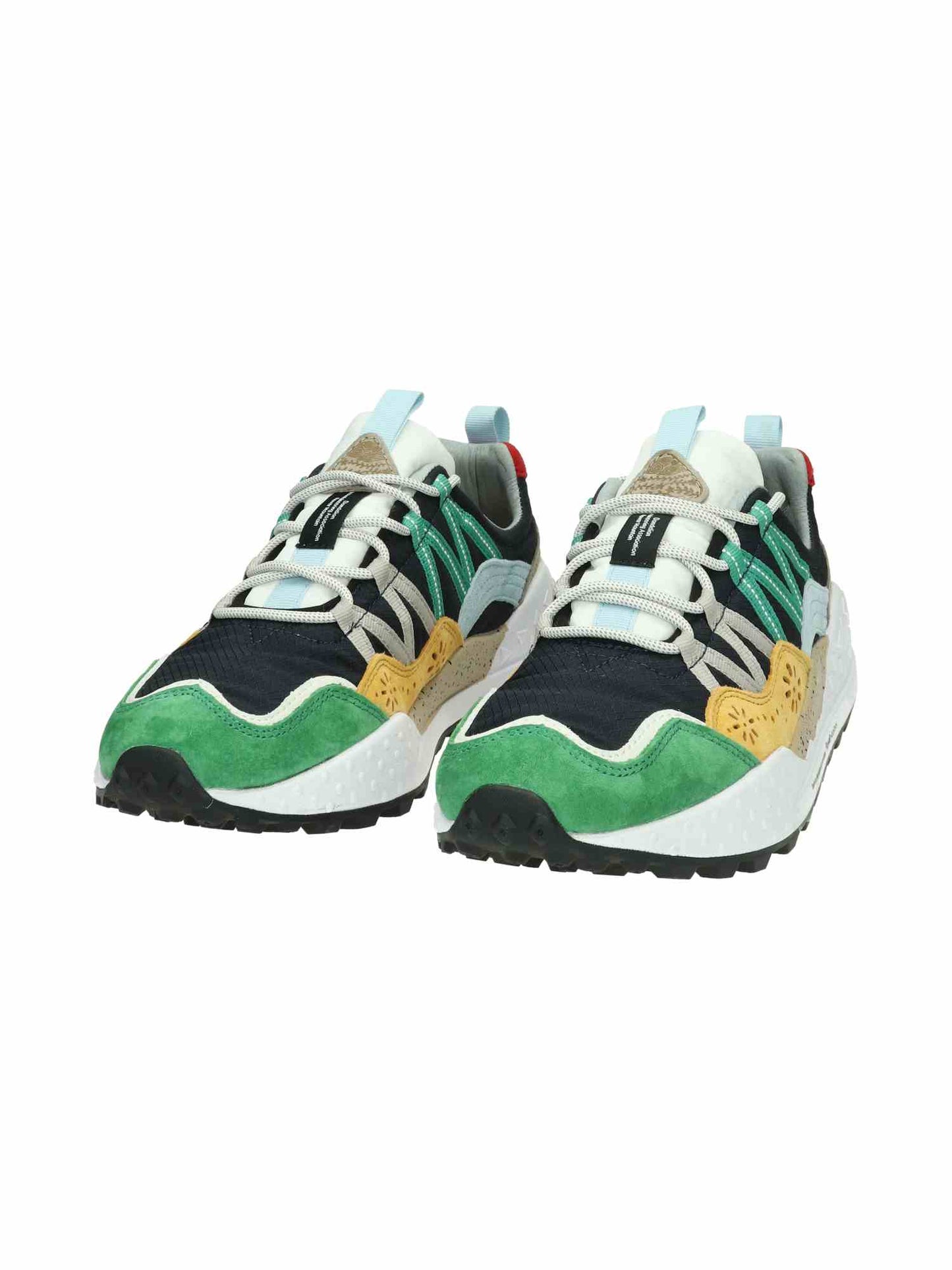 Washi Man Suede/Nylon Green-Yellow-Navy | Bildmaterial bereitgestellt von SHOES.PLEASE.