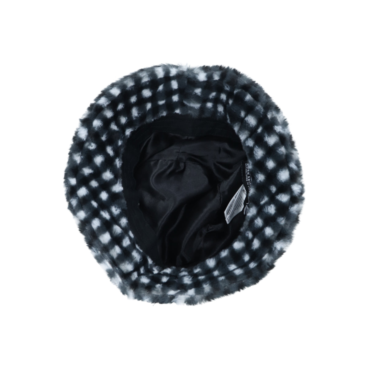 Faux Fur Bucket black gingham | Bildmaterial bereitgestellt von SHOES.PLEASE.