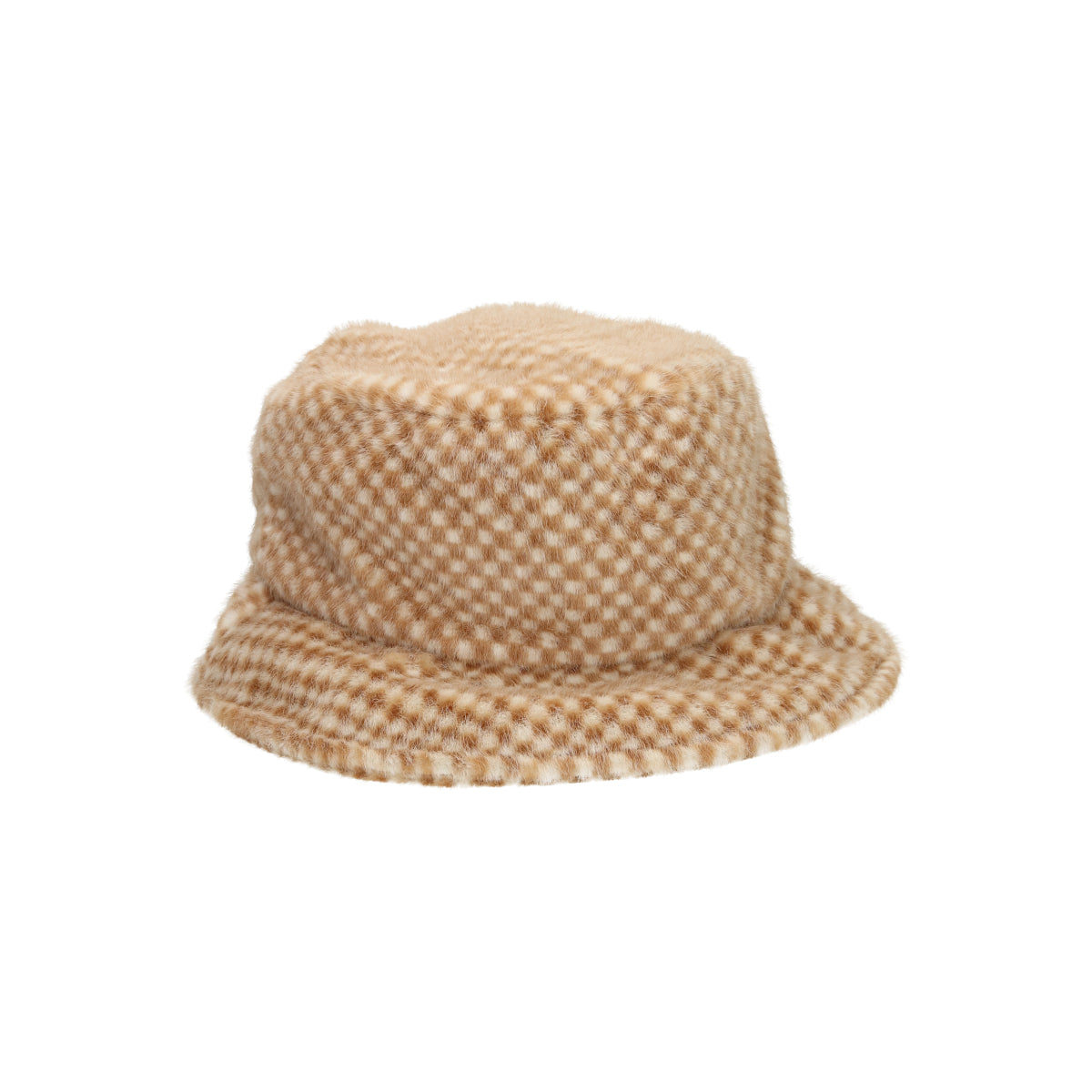 Faux Fur Bucket tan check | Bildmaterial bereitgestellt von SHOES.PLEASE.