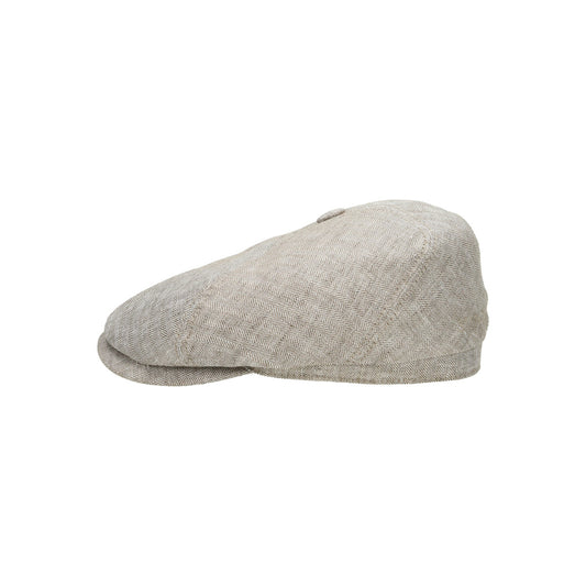 6-Panel Cap Linen fischgrat beige