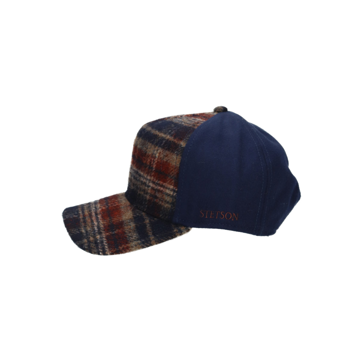 Trucker Cap Wool Check navy beige burned orange | Bildmaterial bereitgestellt von SHOES.PLEASE.