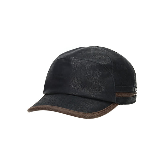 Baseball Cap Cowhide EF dunkelbraun schwarz